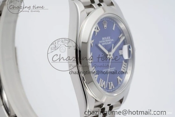 0227 Snug DateJust 41 SS Polished Bezel KING 1:1 Best Edition 904L Steel Blue Roman Dial on Jubilee Bracelet VR 2213